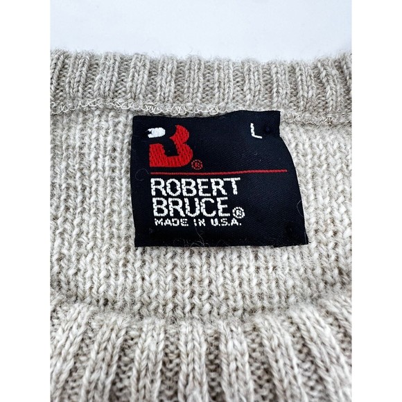 VINTAGE Robert Bruce Sweater‎ Cosby  90.s   Gray   Sweatshirt Made In USA 90s - Picture 8 of 11